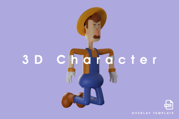 3D Farmer Cartoon Has a Weird Expression