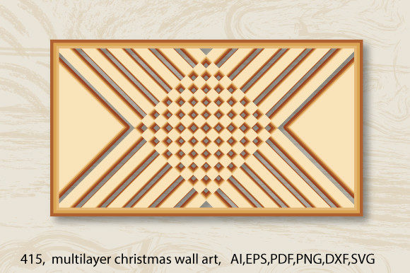 3D Layered Christmas Geometric Wall Art