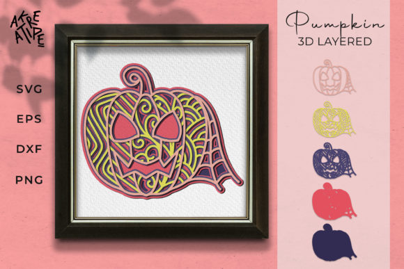 3D Layered Halloween SVG & 3D Pumpkin SVG