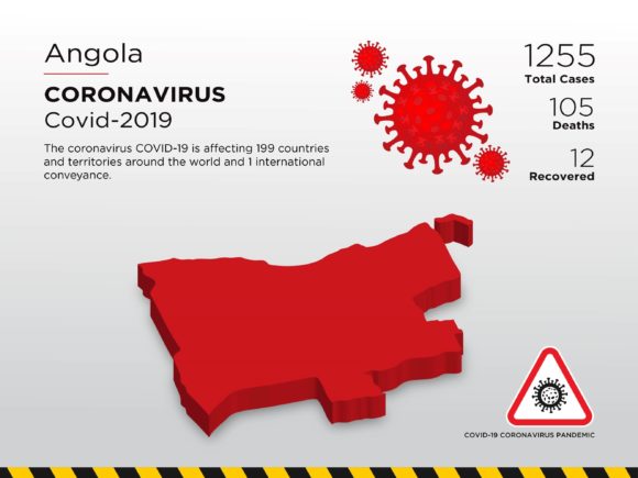 Angola Affected Country 3D Map: Visualizing the Pandemic Impact