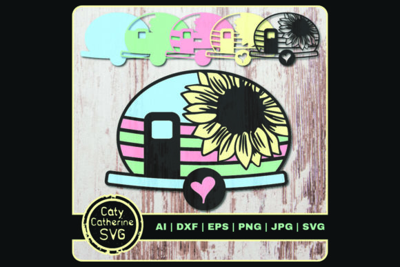 Caravan Camper with Sunflower
