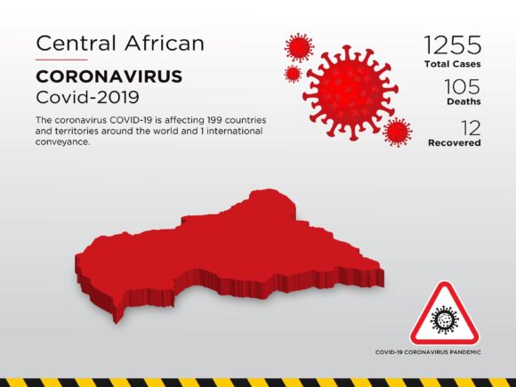 Central African Affected Country 3D Map