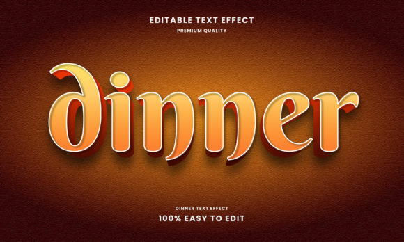 Dinner 3d Text Effect