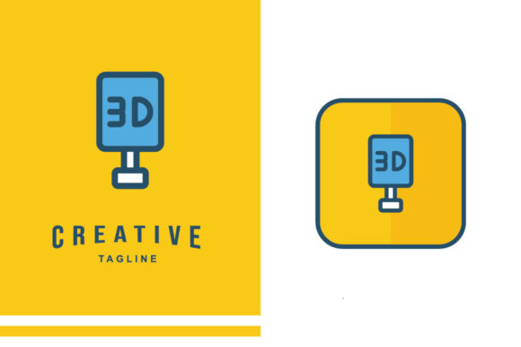 Elevating Your Brand Identity with the 3D Printing Icon - D Sign and Vector Design Assets