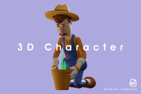 Farmer 3D Cartoon Picture Planting Plans: A Creative Resource for Modern Designers