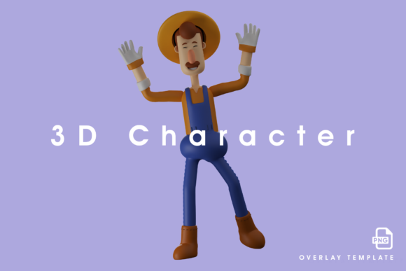 Farmer 3D Showing Funny Expression: Bringing Rustic Charm to Modern Digital Design