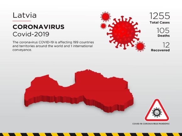 Latvia Affected Country 3D Map: A Visual Solution for Global Pandemic Communication