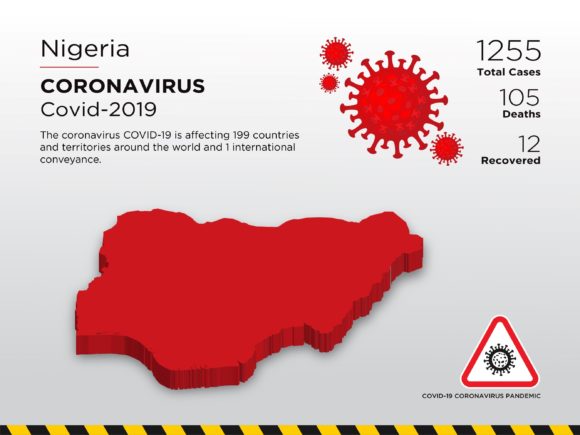 Nigeria Affected Country 3D Map for Crisis Design