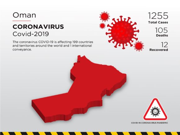Oman Affected Country 3D Map
