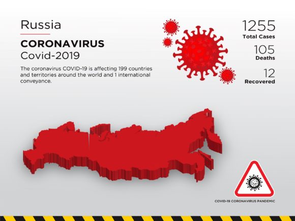 Russia Affected Country 3D Map for Pandemic Visuals