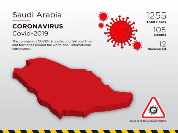 Saudi Arabia Affected Country 3D Map Visuals