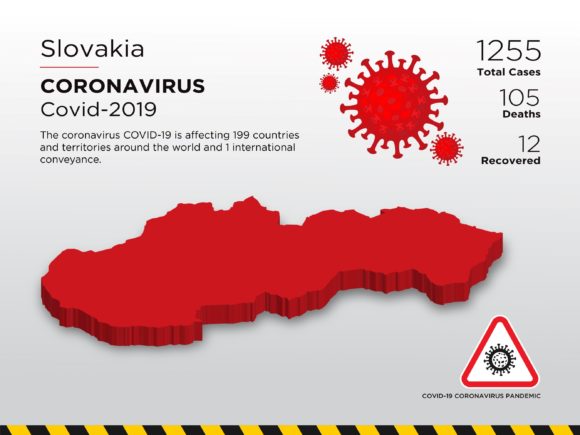 Slovakia Affected Country 3D Map for Pandemic Data