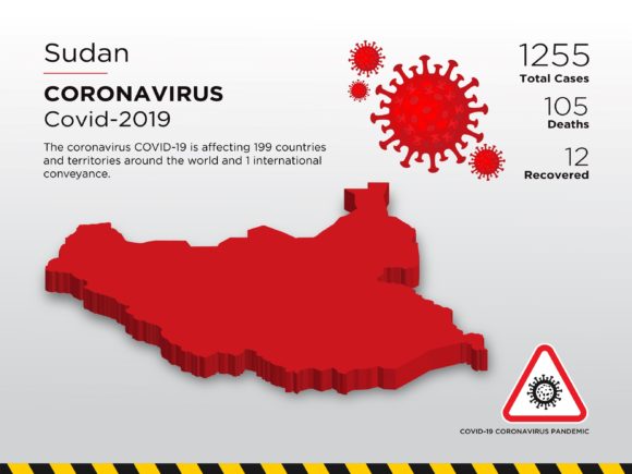 Sudan Affected Country 3D Map: A Visual Tool for Pandemic Awareness