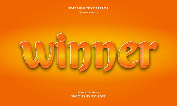 Winner 3d Text Effect: Editable Design Element